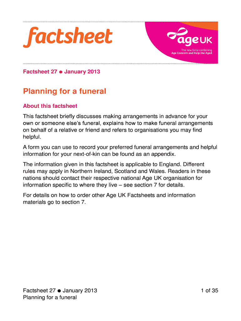Fillable Online Planning for a funeral Milton Keynes Council Fax
