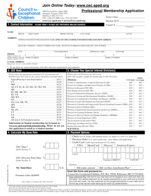 CEC Professional Membership Application - Council for Exceptional ... - cec sped