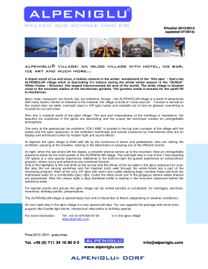 Alpeniglu Village Overnight Stay Reservation Form