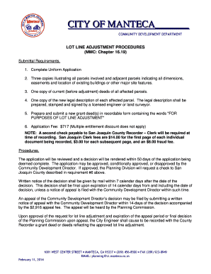 LOT LINE ADJUSTMENT PROCEDURES