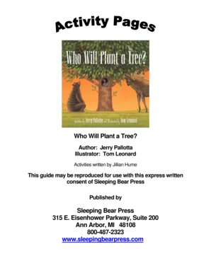 Who Will Plant a Tree Activity Guide