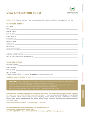 UAE Visa Application Form