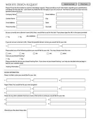 Web Site Design Request Form