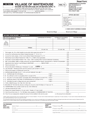 Whitehouse Income Tax Return