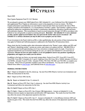 2008 Federal Form 1065 Schedule K-1