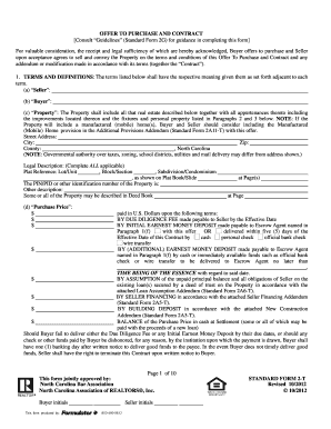 North Carolina Offer to Purchase and Contract