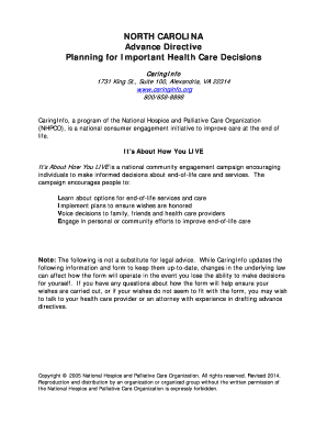 North Carolina Advance Directive