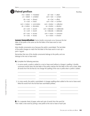 Paired Prefixes Lesson