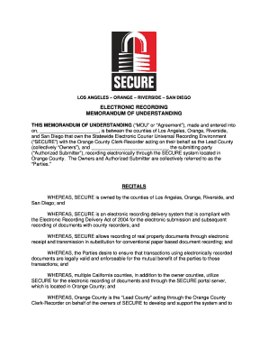 California Electronic Recording Memorandum of Understanding