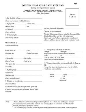 Vietnam Entry and Exit Visa Application