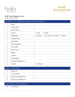 UAE Visa Request Form