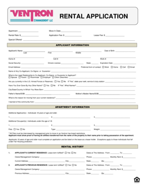 Rent Application Form