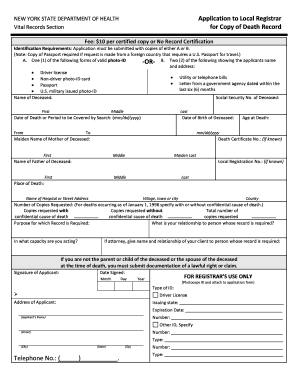 New York Death Record Application