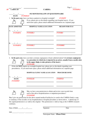 CARDIA 192 Month Follow-Up Questionnaire