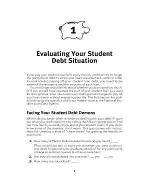 Student Loan Debt Evaluation Form