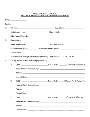 Estate Planning Guide for Unmarried Couples