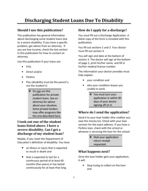 Total and Permanent Disability Discharge Application