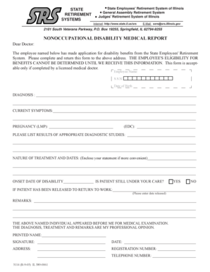 Illinois Nonoccupational Disability Medical Report