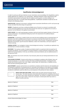 Qualification Acknowledgment for Residency