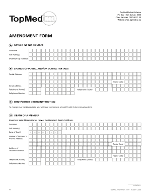 TopMed Amendment Form