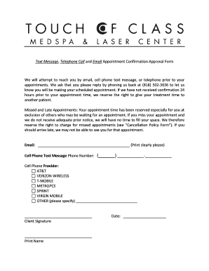 Appointment Confirmation Approval Form