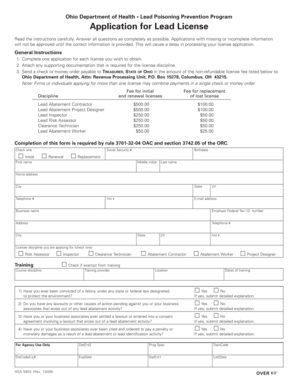 Ohio Lead License Application