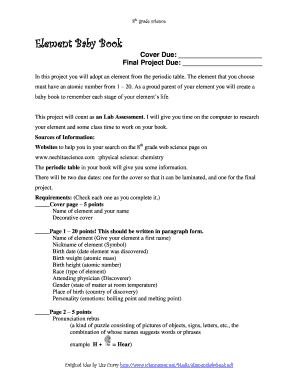 Element Baby Book Project