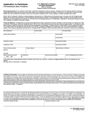 HUD Pre-Foreclosure Sale Application