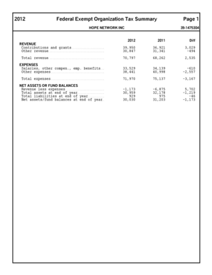 2012 Form 990 Tax Return