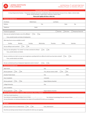 Employment Application Form
