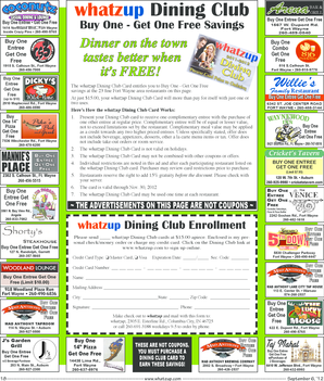 WhatZup Dining Club Card Offer