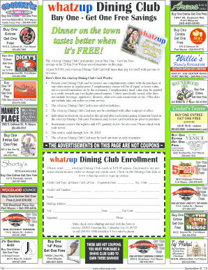 WhatZup Dining Club Card Offer