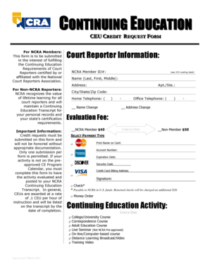 NCRA Continuing Education Credit Request Form