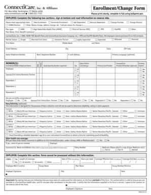 ConnectiCare Health Insurance Enrollment Form