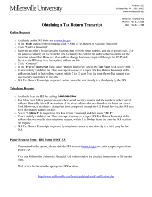 IRS Tax Return Transcript Request