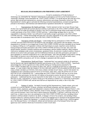 Release Hold Harmless Indemnification Agreement