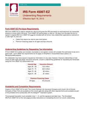 IRS Form 4506T-EZ - Brokers Insurance Services