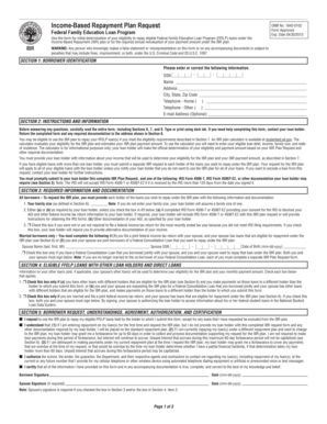 Income-Based Repayment Plan Request