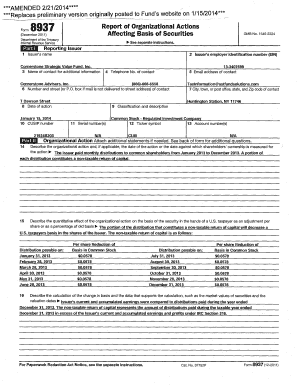 Form 8937 Report of Organizational Actions