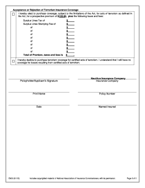 Terrorism Insurance Coverage Notice