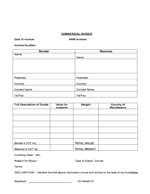 Commerical invoice template - Commercial invoice - City Air Express