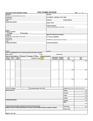 Commercial Invoice Template