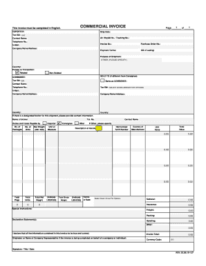 Commercial Invoice Template