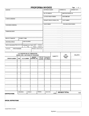 Proforma Invoice Template