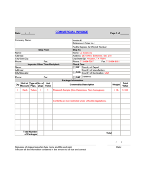 Commercial Invoice Template