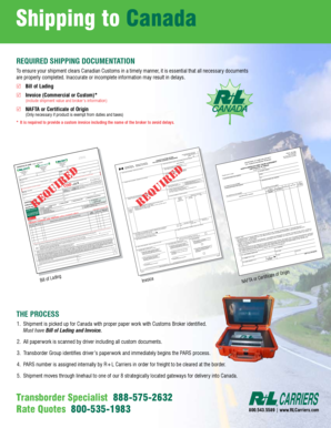 Canadian Shipping Documentation