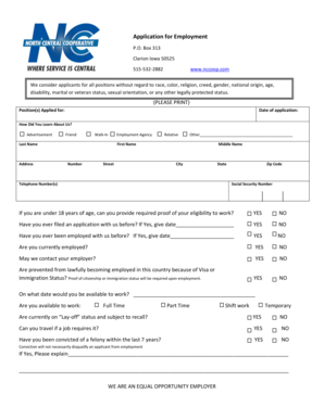 Application for Employment