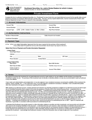 Private Investment Authorization Form