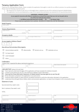 Tenancy Application Form