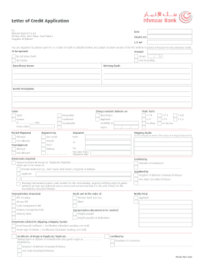Letter of Credit Application